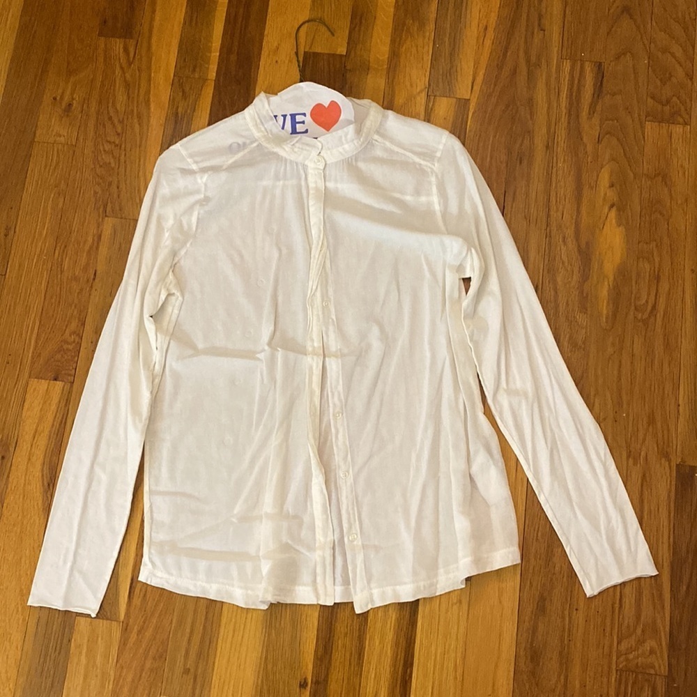 Hartford Women’s White Sheer Button Down Shirt Size 3M/L